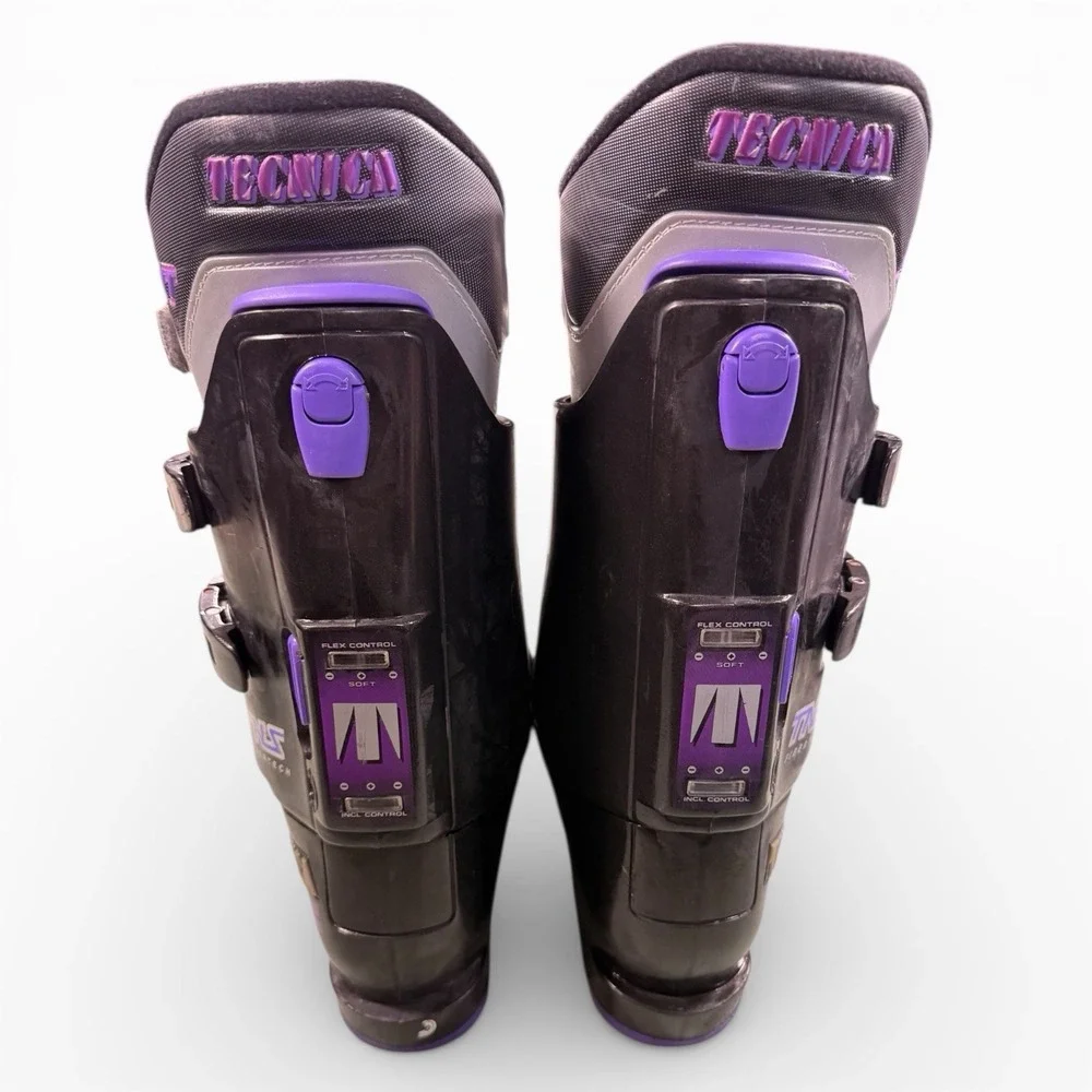 Tecnica Pro 90 Ski Boots Men's Size 8-9-5 Black Neon Purple Vintage‎ Retro